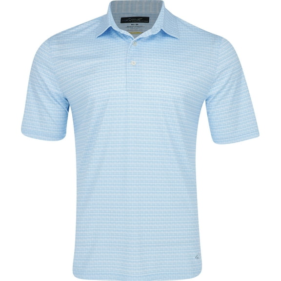 Greg Norman ML75 Recycled Microlux Houndstooth Stripe Cloud Shirt Men XL