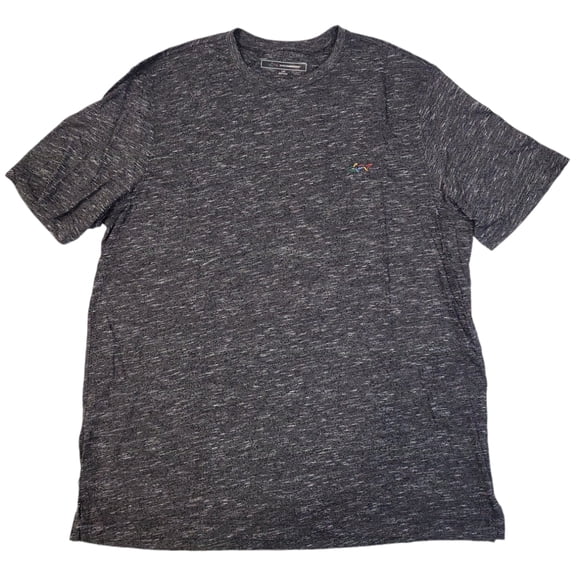 Greg Norman Men's Casual Crew-Neck Heathered Short Sleeve T-Shirt (Black, L)