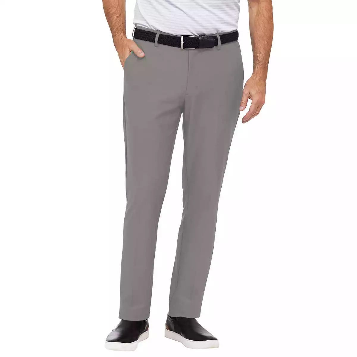 Greg Norman Men’s Chino Pant (Grey, 34x32)