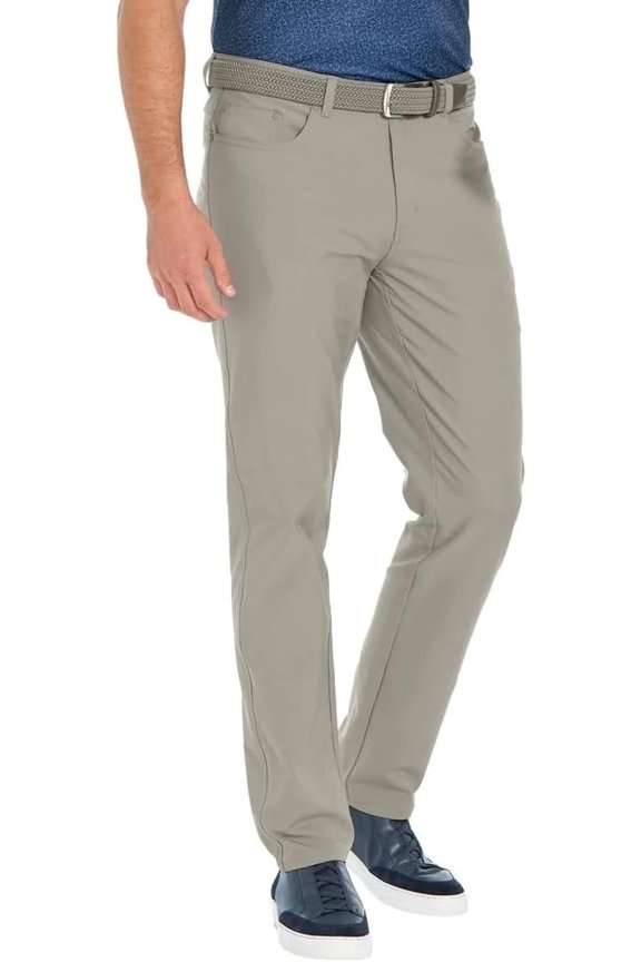 Men's Classic 5 Pocket 4-Way Stretch Pant (Green, 32W x 30L)