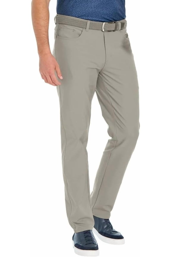 Men's Classic 5 Pocket 4-Way Stretch Pant (Green, 38W x 30L)