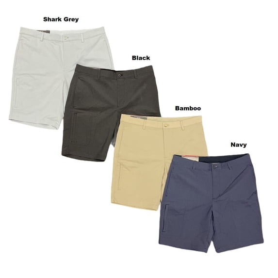 Greg Norman Men's Comfort Waist Moisture Wicking Performance Golf Shorts (Black, 36)