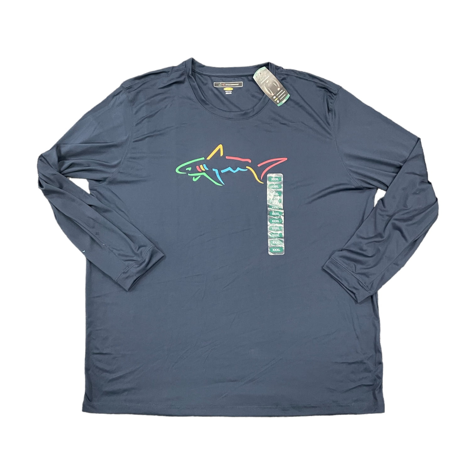 Greg Norman Men s Long Sleeve Moisture Wicking Crew Neck Performance Tee Navy XXXL Walmart