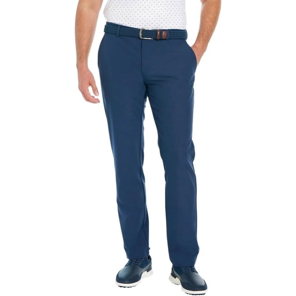 Greg Norman Men’s ML75 Microfiber Yarn Stretch Fabric Midweight Chino Pant (Blue, 30Wx32L)