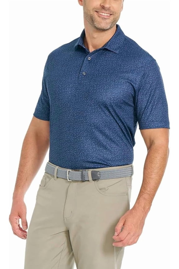 Men’s ML75 UPF 50+ Moisture Wicking Polo (Navy, Small)
