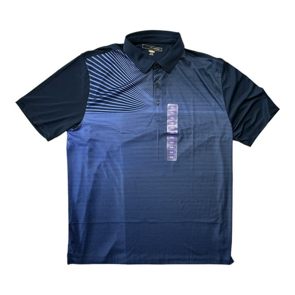 Greg Norman Men's Play Dry Moisture Wicking UPF 30+ Short Sleeve Polo Shirt (Robin Blue Stripe, S)