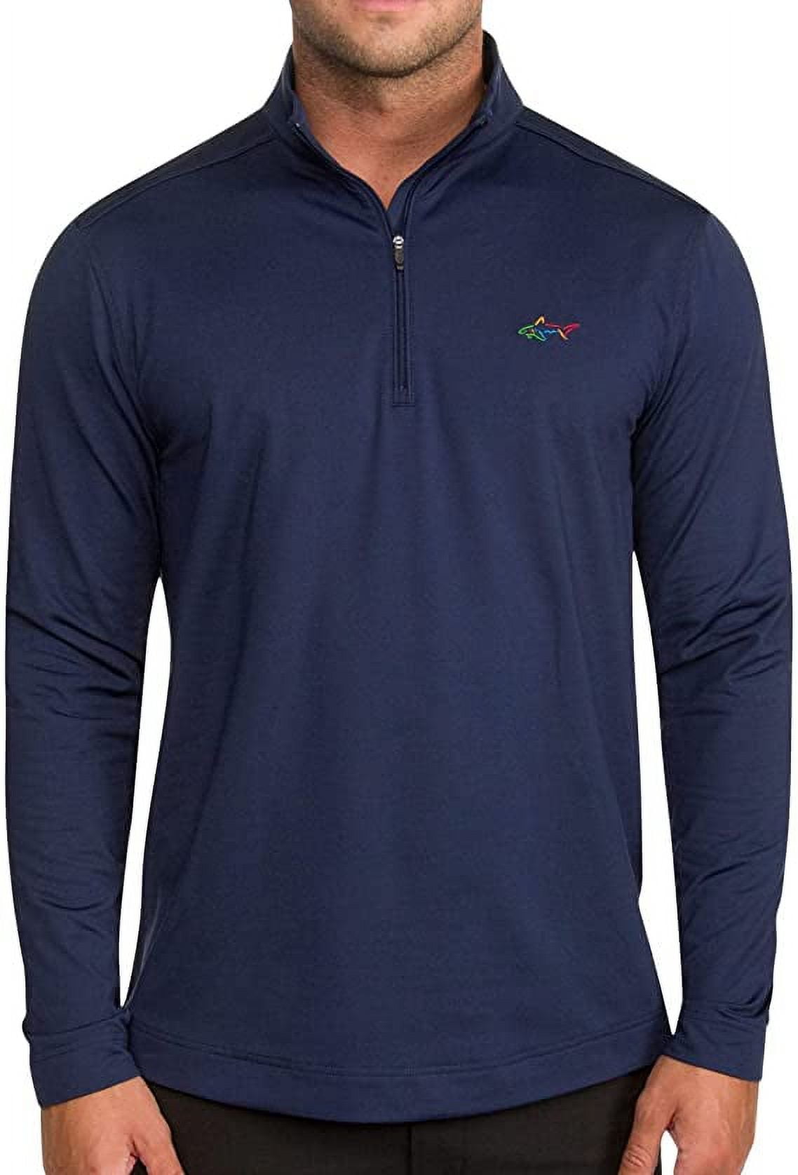 Greg Norman Men's Performance Quarter Zip Pullover (Navy, Medium)