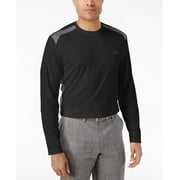 Greg Norman For Tasso Elba Mens Pieced Performance Long Sleeve T-Shirt Deep Black S