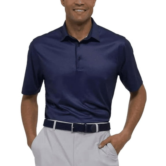 Greg Norman Men's Play Dry ML75 Golf Polo Shirts (Dark Blue, Small)