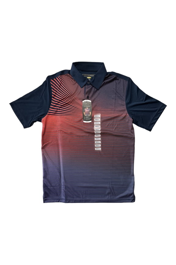 Men's Play Dry Moisture Wicking UPF 30+ Short Sleeve Polo Shirt (Dubarry Stripe, S)