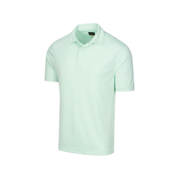 Greg Norman Men's Protek Oxford Micro Stripe Polo Golf Shirt, Small Mint -
