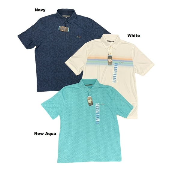 Greg Norman Men's Short Sleeve Pima Cotton Blend UPF 30 Polo Golf Shirt (New Aqua, M)