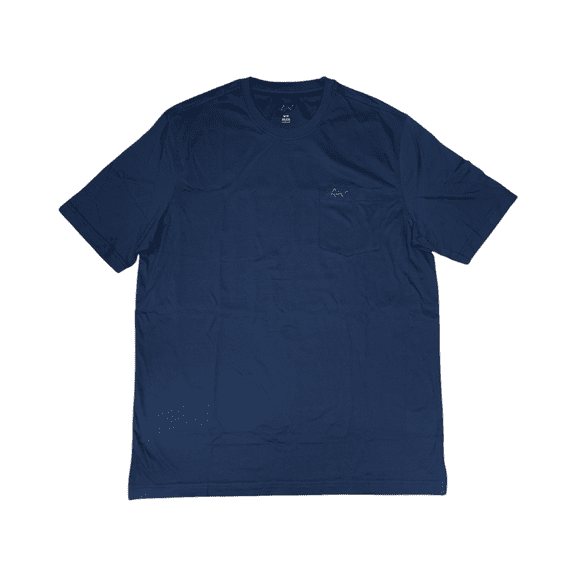 Greg Norman Men's Soft 100% Cotton Short Sleeve Pocket T-Shirt (Estate Blue, M)