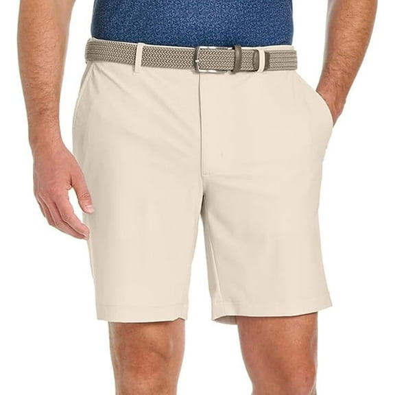 Greg Norman Men’s Stretch Flat Front Lightweight Short - 4-Way Stretch Fabric (Tan,42)