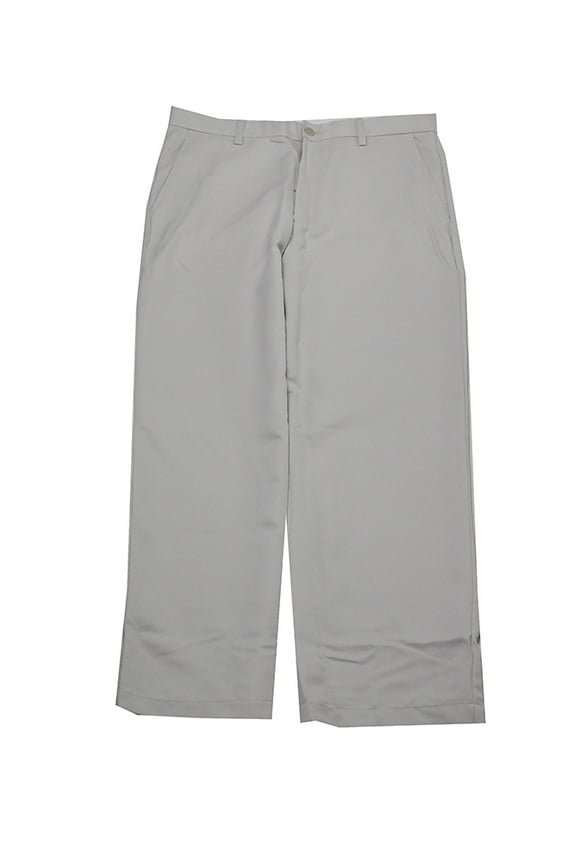 Men's White Fog Micro-Fiber Flat-Front Pants 32