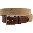 thumbnail image 1 of Greg Norman Mens Crossed Clubs Webbed Golf Belt (Khaki, 34), 1 of 1
