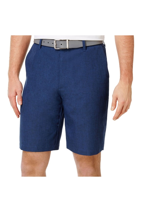 Mens Heathered Casual Walking Shorts, Blue, 30