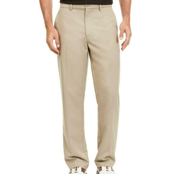 Greg Norman Mens Pro-Tech Golf Pants 32x30 Stretch Flat Front Beige 32