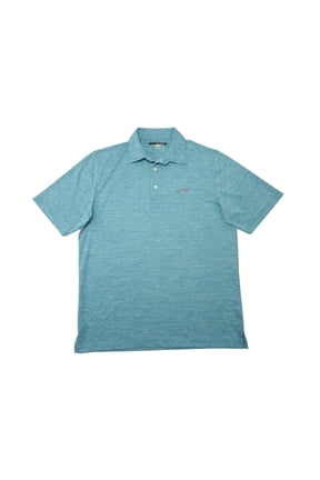 Mens Size Medium S/S Performance Fabric Polo , Teal Heather