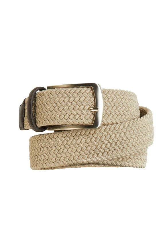 Mens Weave Stretch Belts (34, Khaki)