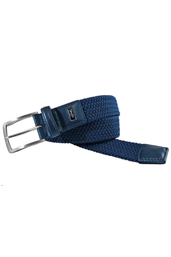 Mens Weave Stretch Belts (36, Navy)