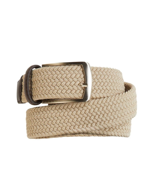 Mens Weave Stretch Belts (42, Khaki)