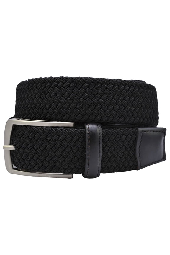 Mens Weave Stretch Belts (Black, 36)