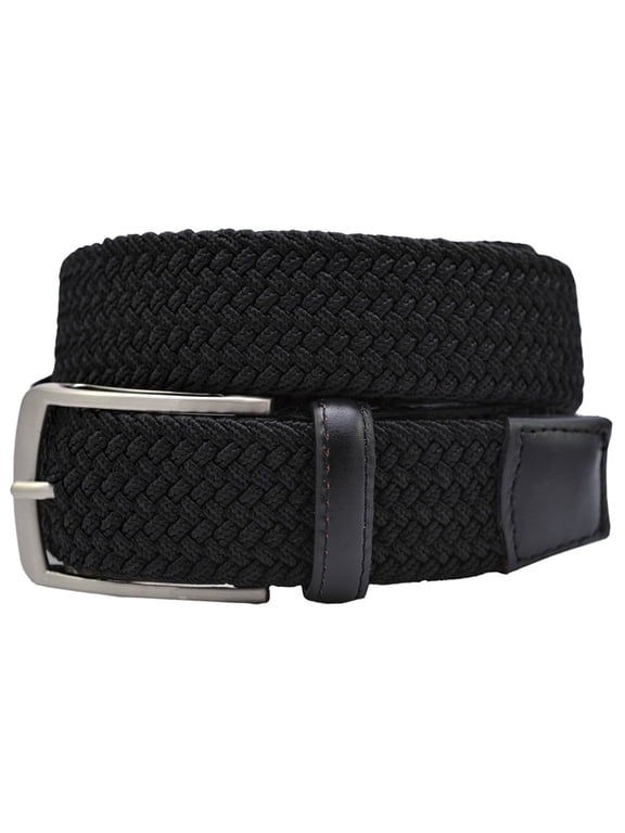 Mens Weave Stretch Belts (Black, 38)