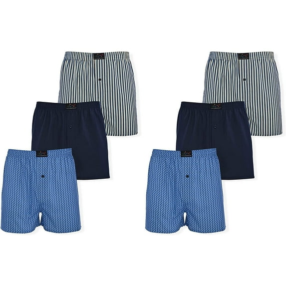 Greg Norman Mens Woven Boxers - Button Fly Lightweight Classic Fit Brethability Golf Legend