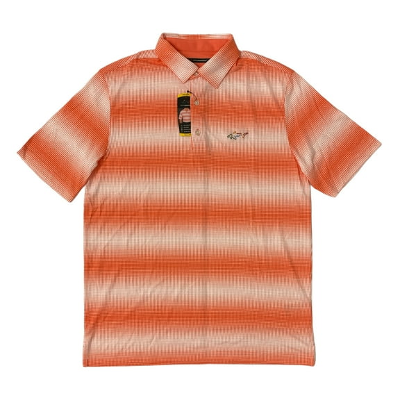 Greg Norman Short Sleeve Soft Touch Poly/Pima Cotton Polo Shirt (Orange, XL)