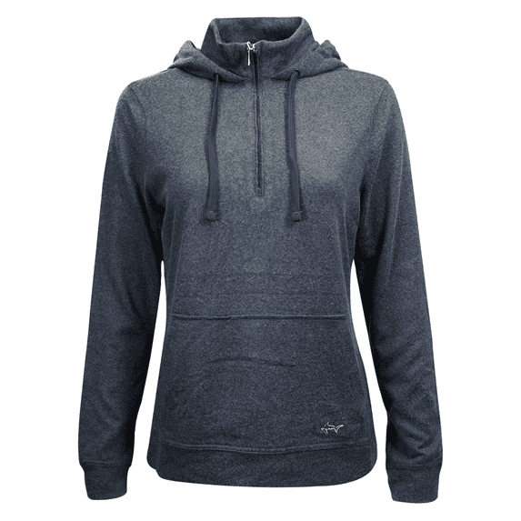Greg Norman Women's HTH Dark Grey Technical Performance 1/4 Zip Hoodie (S02)