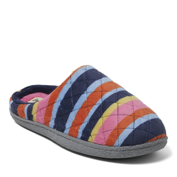 Dearfoams Women's Leslie Quilted Microfiber Terry Memory Foam Clog House Slipper