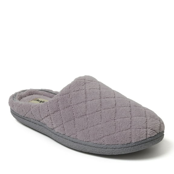 Dearfoams Women's Leslie Quilted Microfiber Terry Memory Foam Clog House Slipper