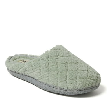 Dearfoams Women's Leslie Quilted Microfiber Terry Memory Foam Clog House Slipper