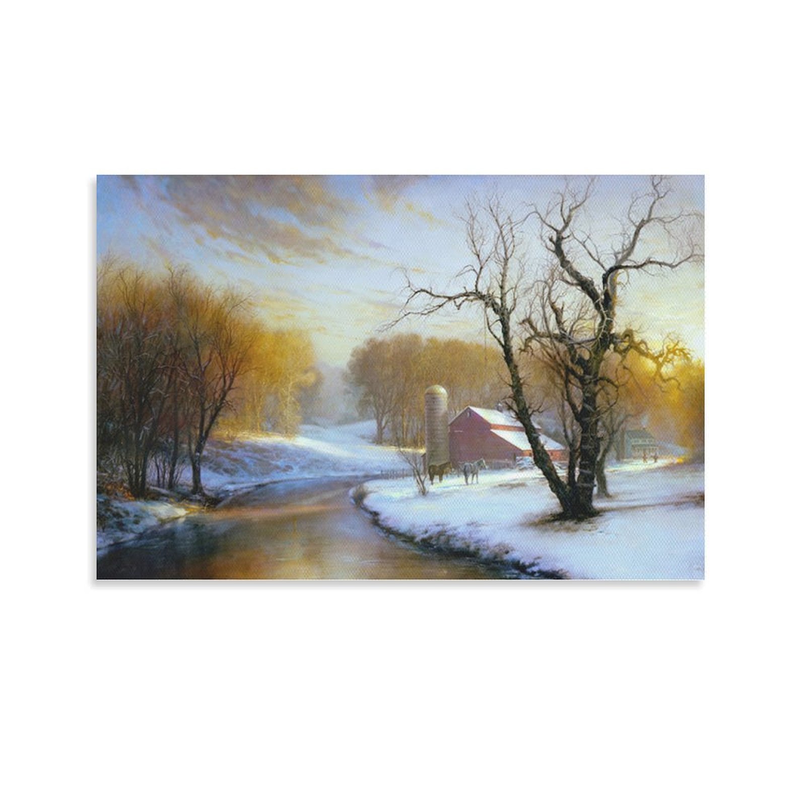 Greg Olsen Print Painting Boyhood Winter Painting On Canvas Wall Art