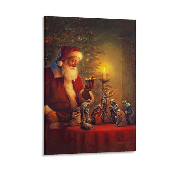 Greg Olsen Print Painting The Spirit of Christmas Wall Art Poster Scroll Canvas Painting Picture Living Room Decor Home 08x12inch(20x30cm)
