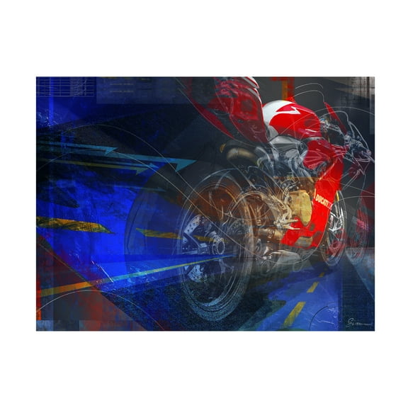 Trademark Fine Art Greg Simanson Ducati Speed Canvas Wall Art - 24x32