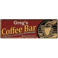 thumbnail image 1 of Greg's Coffee Bar Red Sign Kitchen Gift 6x18 206180006379, 1 of 1