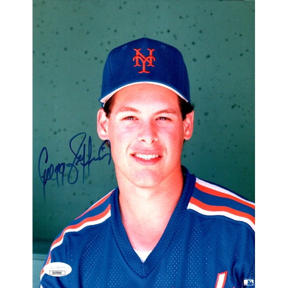 Gregg Jefferies Signed Autographed 8X10 Photo Mets Rookie Dugout JSA CA09666