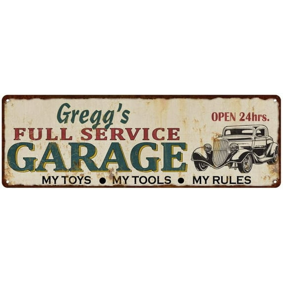 Gregg's Full Service Garage Metal Sign 6x18 Rusty Man Cave 106180047198