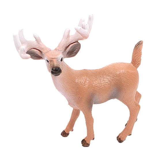 Gregiular 2pcs Artificial Reindeer Model Tiny Standing Wild Statue for Christmas Ornament