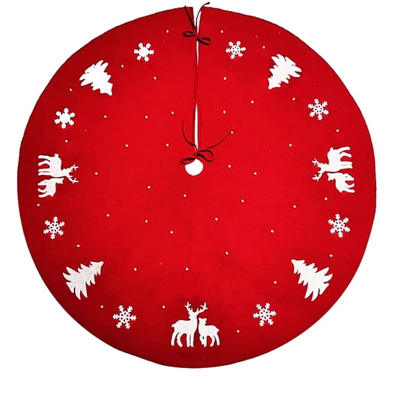 Gregiular Red Reindeer Christmas Tree Collar Skirt - 100cm