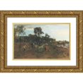 thumbnail image 1 of Gregor von Bochmann 14x11 Gold Ornate Wood Frame and Double Matted Museum Art Print Titled - Estonian Scene, 1 of 4