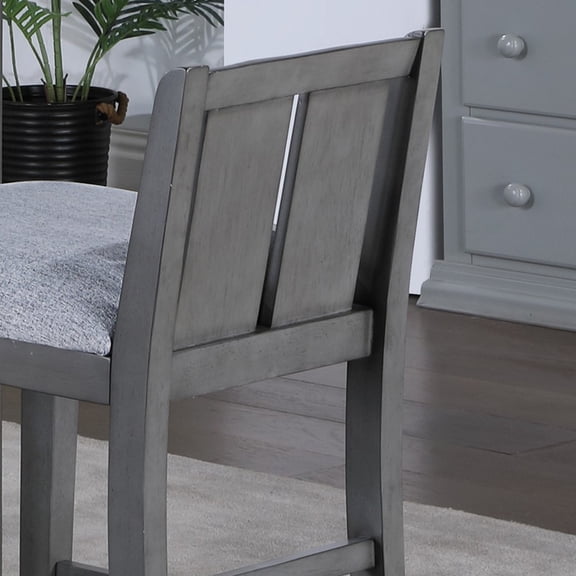 Gregorio Set of 2 Gray Finish Upholstered Seat 20"W Counter Height Chair