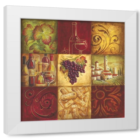 Gregory Gorham 12x12 White Modern Wood Framed Wall Art Titled - Tuscan Wine II