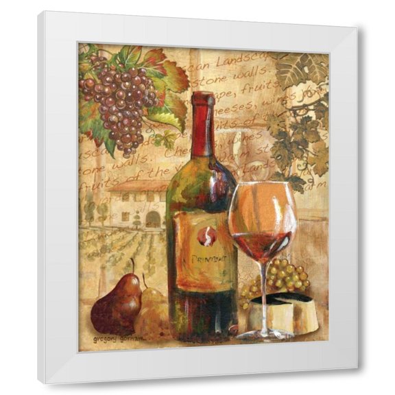 Gregory Gorham 12x14 White Modern Wood Framed Wall Art Titled - Wine Collage I
