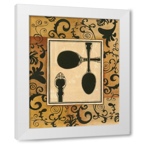 Gregory Gorham 26x32 White Modern Wood Framed Wall Art Titled - Spoons