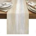 thumbnail image 1 of Greige Khaki Wooden Table Runner Contemporary Shabby Distressed Tablerunners 13 x 70 Inch, Table Decorations Tabletop Scarf for Summer Gathering Holiday Farmhouse Kitchen Dining Decor, 1 of 8
