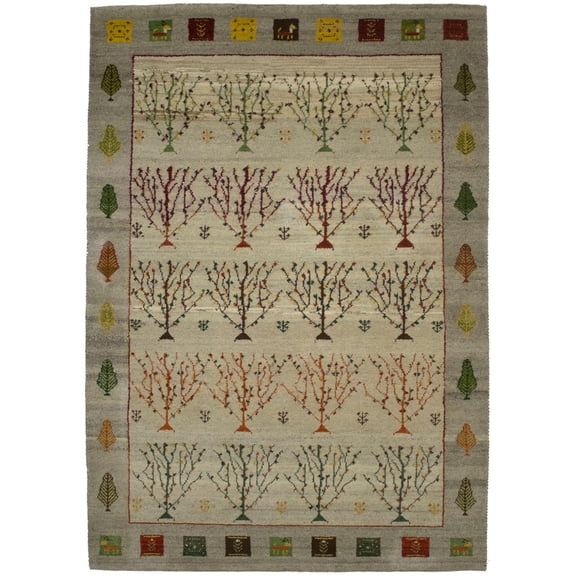 Greige Tribal 6X8 Indo-Gabbeh Oriental Rug