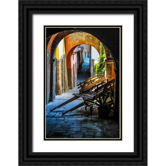 Greiling, Jurgen 17x24 Black Ornate Wood Framed with Double Matting Museum Art Print Titled - Marktkarren